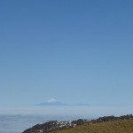 Über den Wolken und 120km enfernt: Mt. Taranaki.